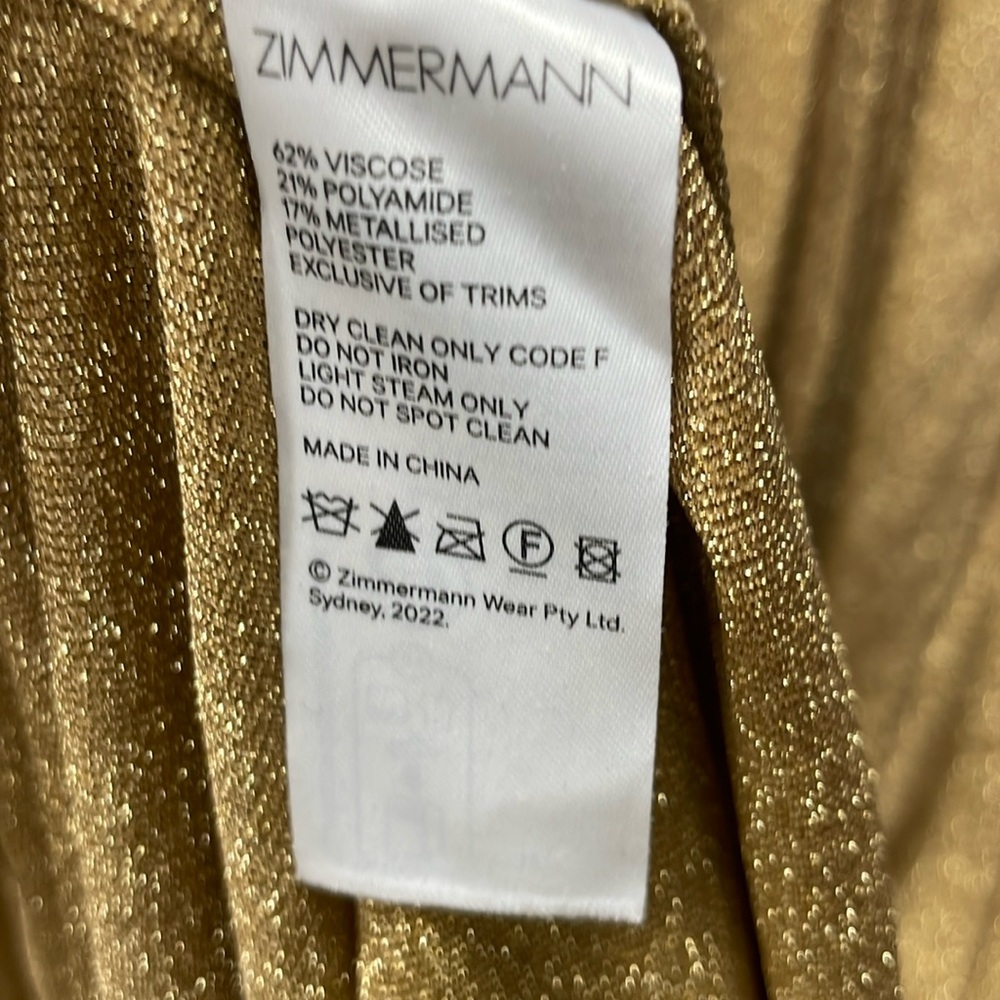 Zimmermann Gold Long Sleeve Dress - Picture 8 of 9